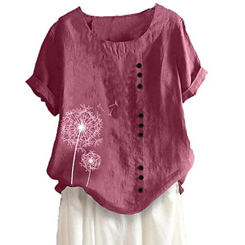 KOG Blitzangebote des Tages Damen Shirt Lässig Leinenshirt Tshirt Basic Baumwolle Oberteil Frau Bekleidung Vintage Tie-Dye Muster Shirts Teenager Rundhals Casual Tank Gutschein Heißes Rosa M KOG Blitzangebote des Tages Damen Shirt Lässig Leinenshirt Tshirt Basic Baumwolle Oberteil Frau Bekleidung Vintage Tie-Dye Muster Shirts Teenager Rundhals Casual Tank Gutschein Heißes Rosa M von KOG