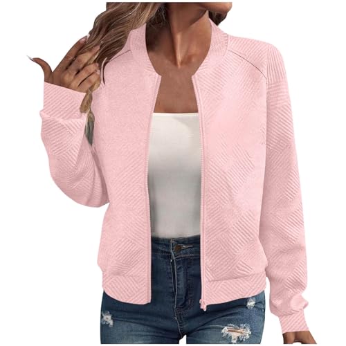 KOG Bomberjacke Damen Herbstjacke Mode Wintermantel Laufjacke Einfarbige Bekleidung Teenager übergangsjacken Warm Strickjacke Kapuzenpullover Frau Parka Trainingsjacke Steppjacke Rosa XL KOG Bomberjacke Damen Herbstjacke Mode Wintermantel Laufjacke Einfarbige Bekleidung Teenager übergangsjacken Warm Strickjacke Kapuzenpullover Frau Parka Trainingsjacke Steppjacke Rosa XL von KOG