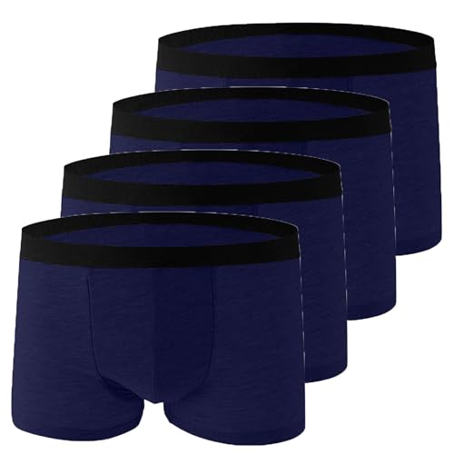 KOG Boxershorts Herren 4er Set Pack Unterhosen Männer Unterwäsche Baumwolle Herrenunterhosen Amarican Boxershorts Jungen Retroshorts Ohne Kratzenden Zettel Boxer Shorts 3XL von KOG