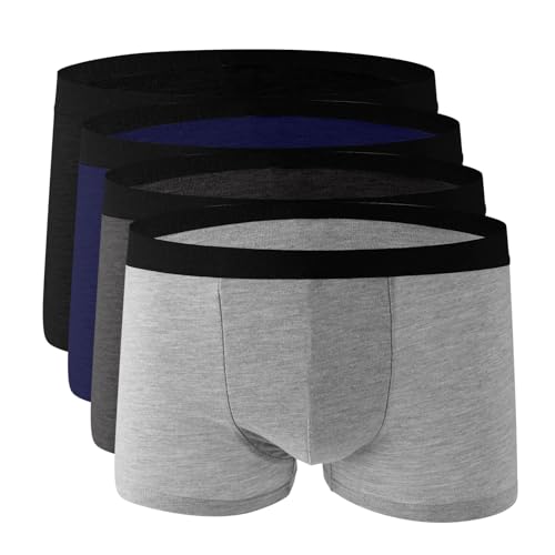 KOG Boxershorts Herren 4er Set Pack Unterhosen Männer Unterwäsche Baumwolle Herrenunterhosen Amarican Boxershorts Prime Jungen Retroshorts Ohne Kratzenden Zettel Boxer Shorts Warehouse Deal XL von KOG