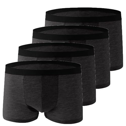 KOG Boxershorts Herren 4er Set Pack Unterhosen Männer Unterwäsche Baumwolle Herrenunterhosen Amarican Boxershorts Jungen Retroshorts Ohne Kratzenden Zettel Boxer Shorts 4XL von KOG