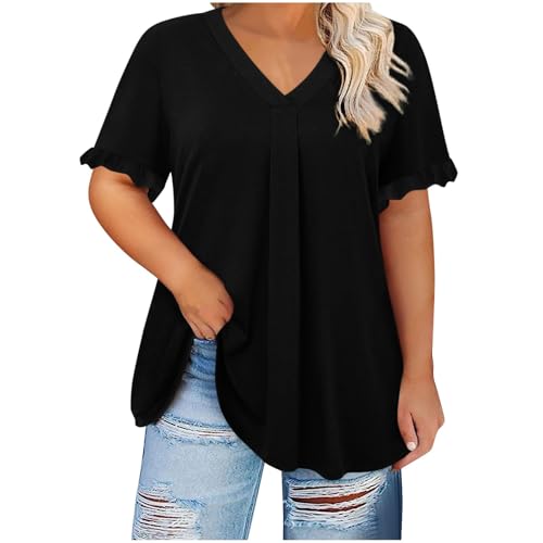 KOG Damen T-Shirts Mode Einfarbige Tshirts Casual Baumwolle Longshirt Frauen Longbluse Retro Einfarbig Kleidung Warehouse Deals Angebote Rundhals Elegante Oberteile Outlet Angebote Schwarz XXL KOG Damen T-Shirts Mode Einfarbige Tshirts Casual Baumwolle Longshirt Frauen Longbluse Retro Einfarbig Kleidung Warehouse Deals Angebote Rundhals Elegante Oberteile Outlet Angebote Schwarz XXL von KOG