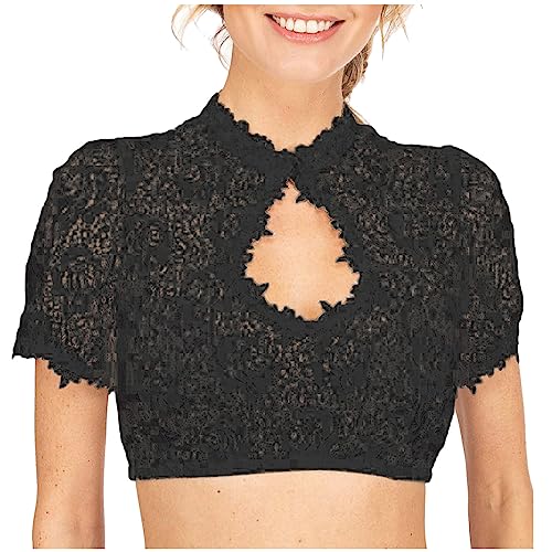 KOG Dirndl Bluse Damen Elegante Trachtenbluse Oktoberfest Outfit Frauen Dirndlbluse Spitze Dirndlblusen Teenager Mädchen Spitzenbluse Trachtenblusen Bayrische Bolero Festliche Blusen Schwarz XXL KOG Dirndl Bluse Damen Elegante Trachtenbluse Oktoberfest Outfit Frauen Dirndlbluse Spitze Dirndlblusen Teenager Mädchen Spitzenbluse Trachtenblusen Bayrische Bolero Festliche Blusen Schwarz XXL von KOG