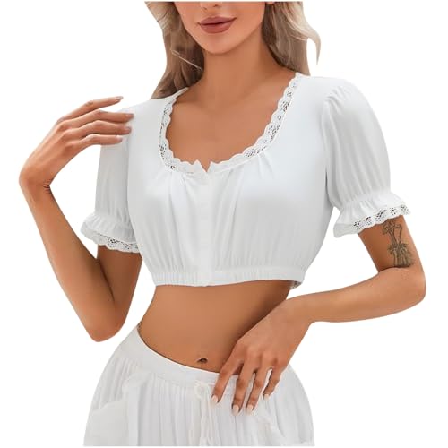 KOG Dirndl Bluse Damen Spitze Trachtenbluse Elegante Oktoberfest Outfit Frauen Dirndlbluse Teenager Mädchen Dirndlblusen Spitzenbluse Trachtenblusen Bayrische Bolero Festliche Blusen Weiß 4XL KOG Dirndl Bluse Damen Spitze Trachtenbluse Elegante Oktoberfest Outfit Frauen Dirndlbluse Teenager Mädchen Dirndlblusen Spitzenbluse Trachtenblusen Bayrische Bolero Festliche Blusen Weiß 4XL von KOG