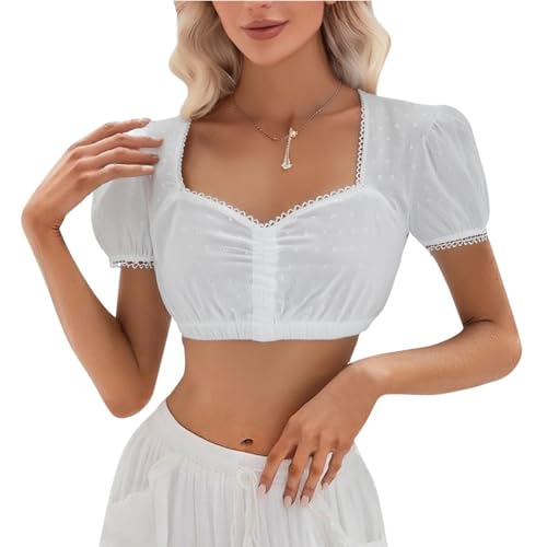 KOG Dirndl Bluse Damen Spitze Trachtenbluse Elegante Oktoberfest Outfit Frauen Dirndlbluse Teenager Mädchen Dirndlblusen Spitzenbluse Trachtenblusen Bayrische Bolero Festliche Blusen Weiß S KOG Dirndl Bluse Damen Spitze Trachtenbluse Elegante Oktoberfest Outfit Frauen Dirndlbluse Teenager Mädchen Dirndlblusen Spitzenbluse Trachtenblusen Bayrische Bolero Festliche Blusen Weiß S von KOG
