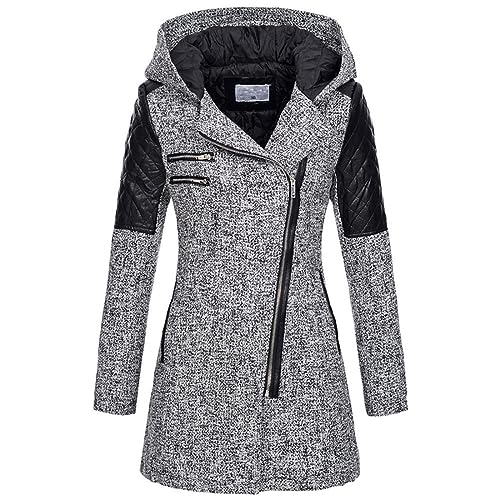 KOG Fleecejacke Damen Jacken Warm Fleecepullover Wollmantel Einfarbig Oberteil Teenager Hoodie Meine Bestellungen Anzeigen Windjacke Frauen Puffer Jacke Baumwolle Gutscheine Grau L von KOG