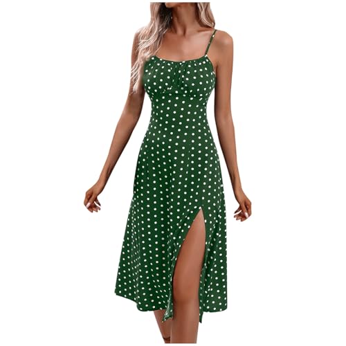 KOG Gutscheine Damen Sommerkleider Sommerkleid Mode Shirtkleid Einfarbig Tunika Kleidung Blusenkleider Weißes Teenager Boho Kleid Baumwolle Brautmutterkleider Warehouse Deal Armeegrün XL von KOG