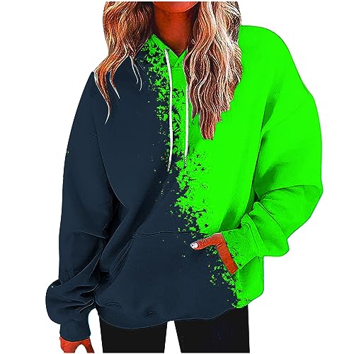 KOG Hoodie Damen Baumwolle Kapuzenpullover Einfarbige Hoodies Casual Oberteil Bekleidung Basic Oberteile Mode Teenager Mädchen Vintage Kleidung Warehouse Deals Angebote Grün M von KOG
