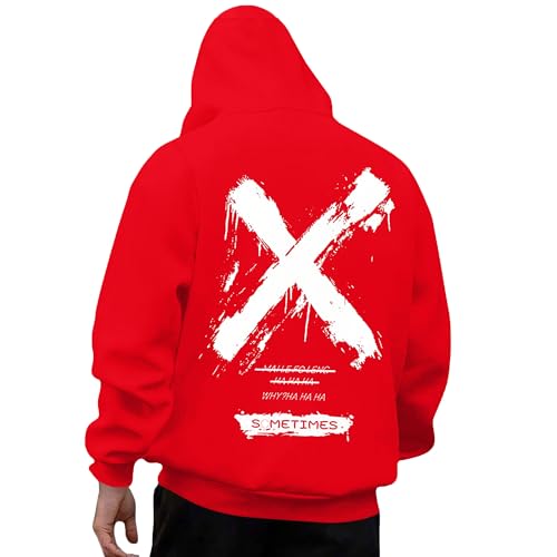 KOG Hoodie Herren Backprint Hooded Sweatshirt Tie-Dye Muster Kapuzenpullover Freizeit Oberteile Junge Casual Hoodies Winter Männer Langarmshirt Baumwolle Sweatshirt mit Kapuze Pink 3XL von KOG