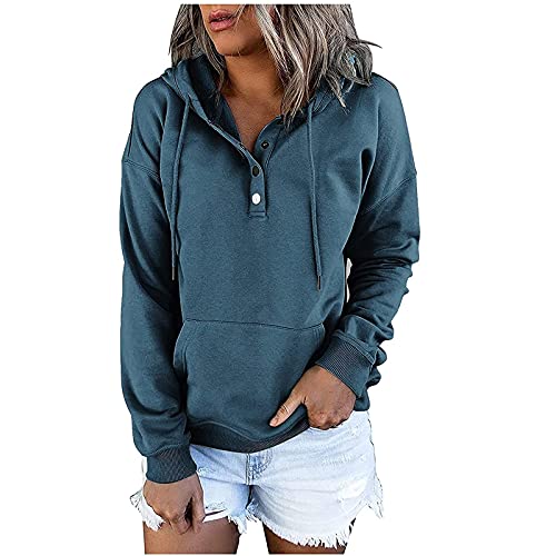 KOG Hoodie für Damen Baumwolle Kapuzenpullover Einfarbig Hooded Sweatshirt Mode Oberteil Frauen Sweatshirt mit Kapuze Warm Bekleidung Elegant Teenager Mädchen Retro Locker Hoodies Marine M KOG Hoodie für Damen Baumwolle Kapuzenpullover Einfarbig Hooded Sweatshirt Mode Oberteil Frauen Sweatshirt mit Kapuze Warm Bekleidung Elegant Teenager Mädchen Retro Locker Hoodies Marine M von KOG