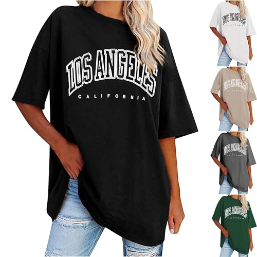 KOG Meine Bestellungen Anzeigen Damen Tshirts Mode Mode Motiv Tunika Basic Kurzarm T-Shirts Frauen Longshirt Fashion Print Tshirt Teenager Rundhals Slim Fit Amazon Basics Schwarz XL von KOG