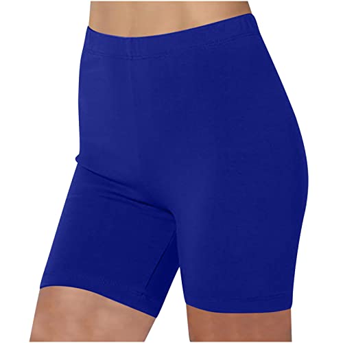 KOG Prime Damen Shorts Kurze Leggings High Waist Baumwolle Sommer Hosen Radlerhose Kurze Sporthose Blickdicht Sportshorts Trainingshose Gym Shorts Yoga Shorts Unterhosen Dunkelblau 3XL von KOG