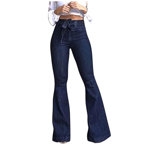 KOG Prime Jeans Damen Hose Jeanshose Leicht Sommerhose für Damen Baumwolle Cargo Hose Frau Outdoorhose Casual Outdoor Hosen Stretch Haremshose Schlupfhose Gutschein Amazon Blau XL von KOG