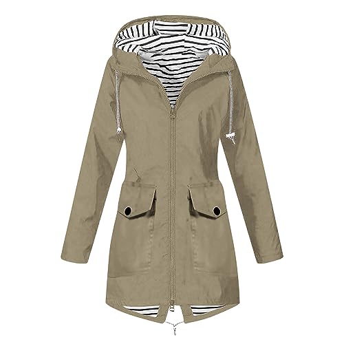 KOG Regenjacke Damen Wasserdicht Übergangsjacke Regenmantel Windbreaker mit Kapuze Outdoor Jacken Fahrradjacke Regencape Regenjacken Windjacke Wanderjacke Sale Damen Beige L KOG Regenjacke Damen Wasserdicht Übergangsjacke Regenmantel Windbreaker mit Kapuze Outdoor Jacken Fahrradjacke Regencape Regenjacken Windjacke Wanderjacke Sale Damen Beige L von KOG