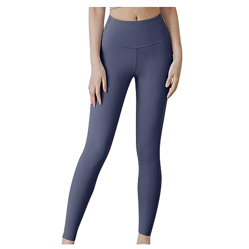 KOG Sale Damen Damen Leggings High Waist Leggins Blickdichte Sport Leggings Elegant Yoga Hose Teenager Mädchen Jogginghosen Trainingshose 2024 Lang Outdoor Hosen Warehouse Deal Dunkelblau XL von KOG