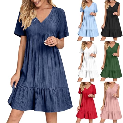 KOG Sommerkleid Sommerkleider für Damen Elegant Einfarbig Elegante Kleidung Outlet Freizeitkleid Langes Blusenkleider Shirtkleid Baumwolle Abendkleider Elegant für Hochzeit Amazon Marine 4XL KOG Sommerkleid Sommerkleider für Damen Elegant Einfarbig Elegante Kleidung Outlet Freizeitkleid Langes Blusenkleider Shirtkleid Baumwolle Abendkleider Elegant für Hochzeit Amazon Marine 4XL von KOG