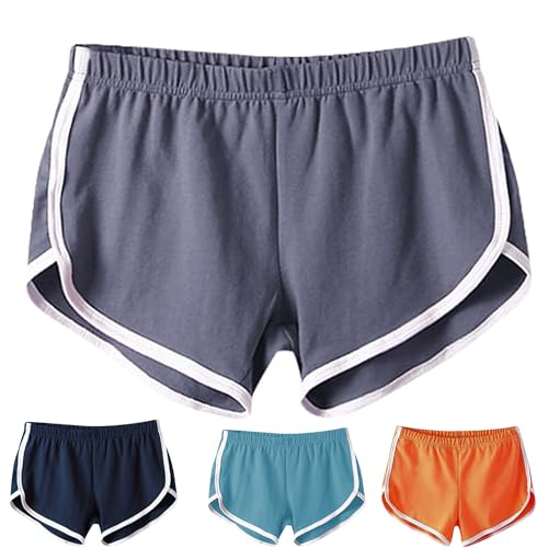 KOG Sport Shorts Damen Locker Pyjamahose Kurz Schlafanzughose Kurz Angebote des Tages Heute Blitzangebote Sexy Yogahose Sporthose Elegant Yoga Shorts Baumwolle Outlet Amazon Grau M von KOG