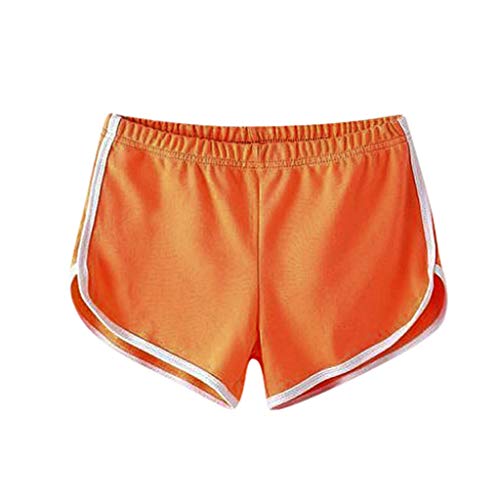 KOG Sport Shorts Damen Locker Pyjamahose Kurz Schlafanzughose Kurz Gutschein Amazon Sexy Yogahose Sporthose Elegant Yoga Shorts Baumwolle Warehouse Deals Angebote Orange L von KOG