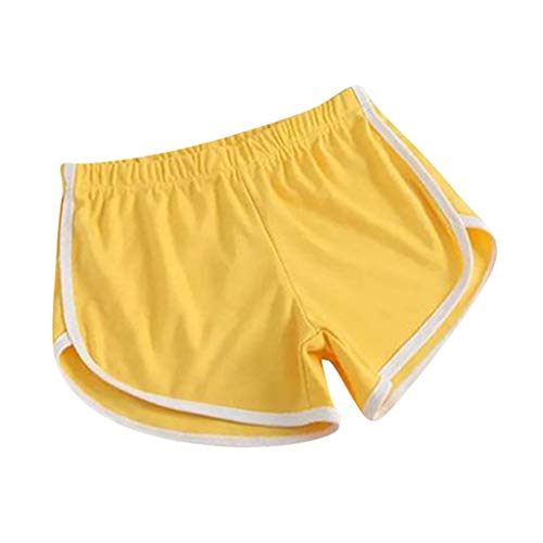 KOG Sport Shorts Damen Locker Pyjamahose Kurz Schlafanzughose Kurz Meine Bestellungen Anzeigen Sexy Yogahose Sporthose Elegant Yoga Shorts Baumwolle Warehouse Deal Gelb L von KOG