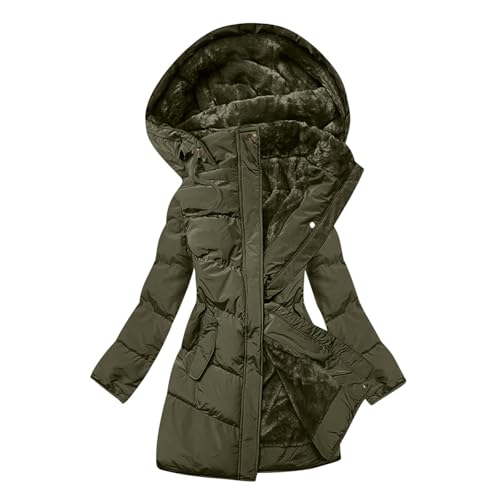 KOG Steppjacke Damen Jacke Mode Daunenjacken Baumwolle Daunenmantel Bekleidung Teenager Mädchen Amazon Essentials Damen Winter Strickjacken Freizeit Frauen Softshelljacke Angebote Grün XL von KOG