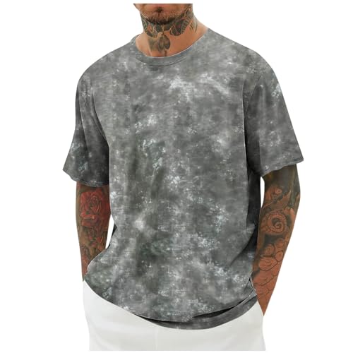 KOG T-Shirts für Herren Sommer Shirt Kurzarm Tshirts Grafik Tshirt Freizeit Baumwolle Laufshirt Blitzangebote des Tages Bekleidung Fashion Streetwear Männer Lose Oberteile Prime Dunkelgrau XXL von KOG