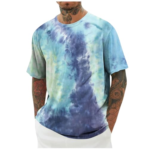 KOG T-Shirts für Herren Sommer Tshirt Kurzarm Bekleidung Mode Motiv Shirt Retro Baumwolle Sportshirt Männer Tshirts Lose Oberteile Junge Basic Kleidung Himmelblau XXL KOG T-Shirts für Herren Sommer Tshirt Kurzarm Bekleidung Mode Motiv Shirt Retro Baumwolle Sportshirt Männer Tshirts Lose Oberteile Junge Basic Kleidung Himmelblau XXL von KOG