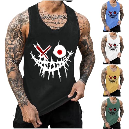 KOG Tank Top Herren Sport Tanktop Sommer Muskelshirt Ärmelloses Unterhemd Mode Motiv Shirt Gym Baumwolle Streetwear Top Shirts Junge Fitness Sportshirt Schwarz XXL KOG Tank Top Herren Sport Tanktop Sommer Muskelshirt Ärmelloses Unterhemd Mode Motiv Shirt Gym Baumwolle Streetwear Top Shirts Junge Fitness Sportshirt Schwarz XXL von KOG