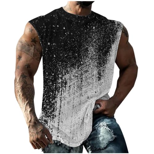 KOG Tank Top Herren Sport Tanktop Sommer Muskelshirts Ärmelloses Oberteile Grafik Muskelshirt Gym Baumwolle Shirts Gutschein Amazon Jungen Tshirts Mode Sportshirt Top Amazon Basics Schwarz 5XL von KOG