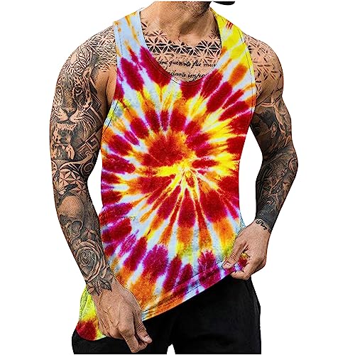 KOG Tank Top Herren Sport Tanktop Sommer Muskelshirts Ärmelloses T-Shirt Mode Motiv Oberteil Baumwolle Kleidung Atmungsaktive Tshirts Teenager Tops Herren Tshirt Sale Mehrfarbig XL von KOG