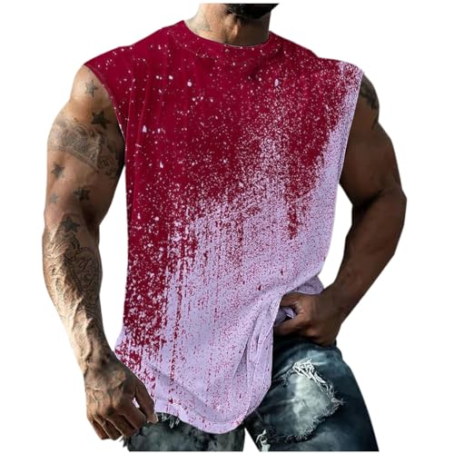 KOG Tank Top Herren Sport Tanktop Sommer Sportshirt Ärmelloses Oberteil Grafik Wandershirt Lässig Baumwolle Gutschein Streetwear Fitness Top Teenager Laufshirt Sale Herren Rosa 3XL von KOG