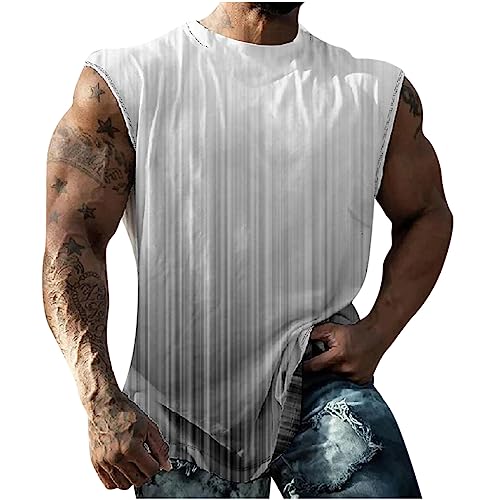 KOG Tank Top Herren Sport Tanktop Sommer Unterhemd Ärmelloses T-Shirts Grafik Laufshirt Lässig Baumwolle Shirt Gutschein Junge Loose Fit Arbeitsshirt Shirts Outlet Angebote Grau 5XL von KOG