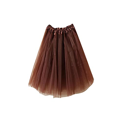 KOG Tüllrock Damen Petticoat Unterrock Rock Karneval Kostüm 50er Vintage Ballett Ballkleid Kurz Retro Tütü Rock Röcke Kleid Petticoat Amazon Gutschein Warehouse Deals Angebote Tüllrock Kaffee von KOG