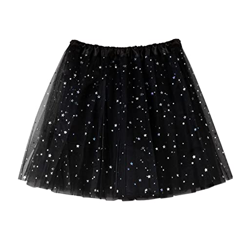 KOG Tüllrock Damen Petticoat Unterrock Rock Karneval Kostüm 50er Vintage Ballett Ballkleid Kurz Retro Tütü Rock Röcke Kleid Petticoat Angebote des Tages Heute Blitzangebote Angebote Tüllrock Schwarz von KOG