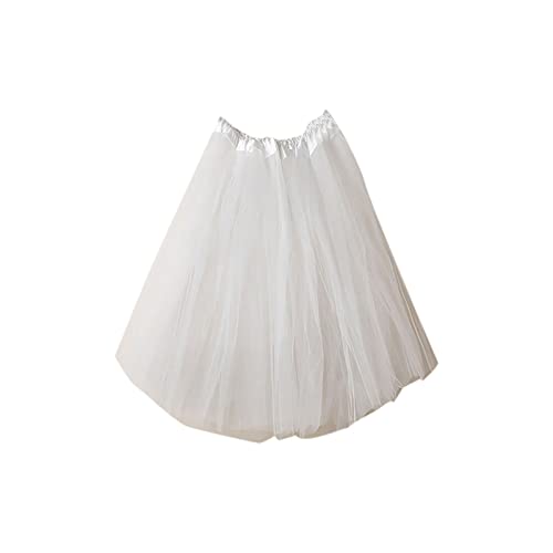 KOG Tüllrock Damen Petticoat Unterrock Rock Karneval Kostüm 50er Vintage Ballett Ballkleid Kurz Retro Tütü Rock Röcke Kleid Petticoat Angebote des Tages Heute Blitzangebote des Tages Tüllrock Weiß von KOG