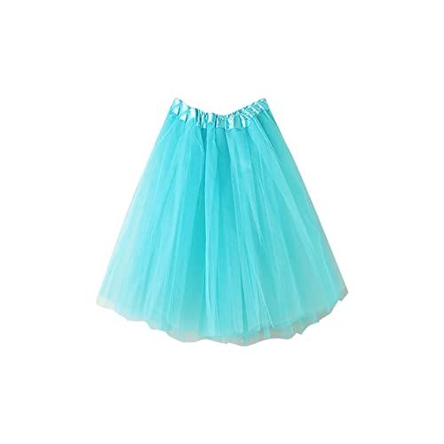 KOG Tüllrock Damen Petticoat Unterrock Rock Karneval Kostüm 50er Vintage Ballett Ballkleid Kurz Retro Tütü Rock Röcke Kleid Petticoat Gutschein Amazon Angebote des Tages Heute Tüllrock Hellblau von KOG