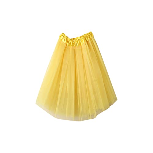 KOG Tüllrock Damen Petticoat Unterrock Rock Karneval Kostüm 50er Vintage Ballett Ballkleid Kurz Retro Tütü Rock Röcke Kleid Petticoat Warehouse Deals Angebote Blitzangebote des Tages Tüllrock Gelb von KOG