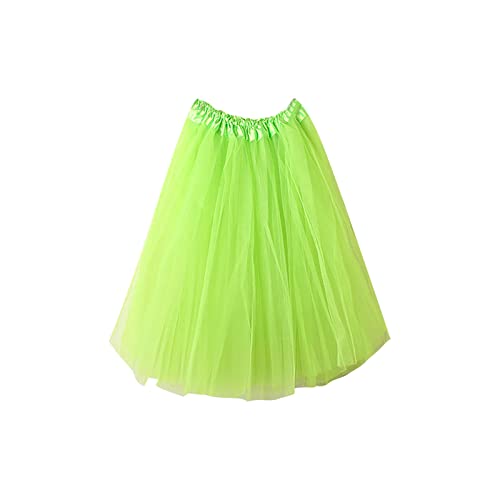 KOG Tüllrock Damen Tutu Rock 50Er Rockabilly Petticoat Karneval Kostüm Glitzer Festival Outfit Ballkleid Ballettrock Cosplay Festliche Minirock Partykleid Unterrock Tanzrock Tanzkleid Mintgrün von KOG