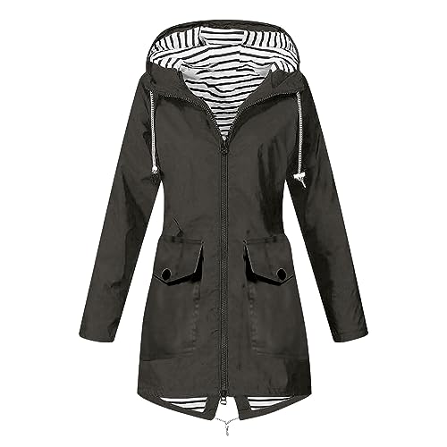 KOG Übergangsjacke Damen Regenjacke Wasserdicht Regenmantel Windbreaker mit Kapuze Fahrradjacke Regencape Regenjacken Windjacke Wanderjacke Outdoor Jacken Warehouse Deals Angebote Dunkelgrau S KOG Übergangsjacke Damen Regenjacke Wasserdicht Regenmantel Windbreaker mit Kapuze Fahrradjacke Regencape Regenjacken Windjacke Wanderjacke Outdoor Jacken Warehouse Deals Angebote Dunkelgrau S von KOG