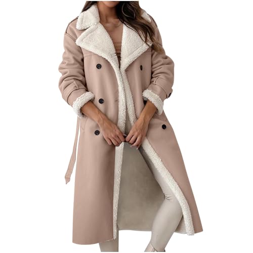 KOG Winterjacke Damen Daunenjacken Elegant Jacken Baumwolle Wanderjacke Daunenjacke Oberteil Frau übergangsmantel Gutschein Trenchcoat Warm Kapuzenmantel Steppjacke Prime Beige S von KOG
