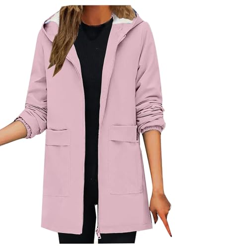 KOG Winterjacke Damen Parka Warme Puffer Jacke Baumwolle Sportjacke Einfarbige Oberteil Frau übergangsjacken Gutscheine Mode Sweatjacke Warmes Hoodie Jacke Amazon Gutschein Rosa M von KOG