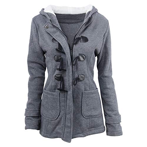 KOG Winterjacke Damen Wintermantel Mode Daunenjacken Baumwolle Wanderjacke Puffer Jacke Oberteile Frau Outlet Angebote Windjacke Basic Pullover Softshelljacke Outlet Angebote Dunkelgrau M von KOG