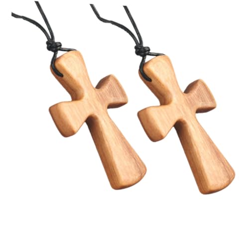 KOGMMYSEVP 2 Stück Holzhalskette für Männer und Frauen, einzigartiger Anhänger, religiöser Schmuck für Glauben und KOGMMYSEVP 2 Stück Holzhalskette für Männer und Frauen, einzigartiger Anhänger, religiöser Schmuck für Glauben und von KOGMMYSEVP