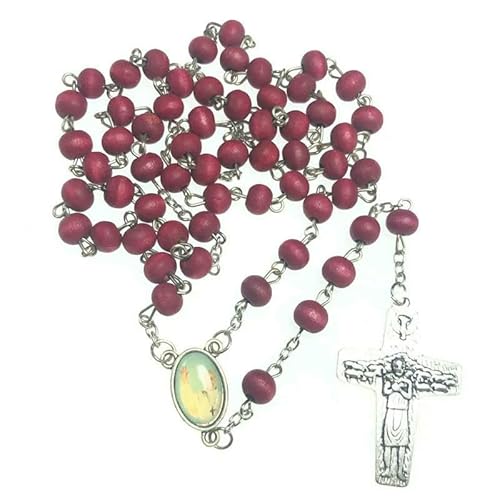 KOGMMYSEVP 7 mm Holz-Parfüm-Rosenkranz, Jungfrau Maria, Halskette mit Rosenduft, M von KOGMMYSEVP