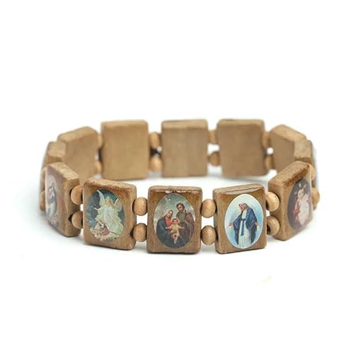 KOGMMYSEVP Armband aus Holz, religiöse Textur, modisches Armband, 18 cm KOGMMYSEVP Armband aus Holz, religiöse Textur, modisches Armband, 18 cm von KOGMMYSEVP