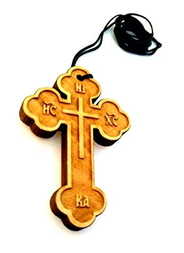 KOGMMYSEVP Christlich-orthodoxe griechische religiöse Anhänger Halskette mit Holz/32 von KOGMMYSEVP