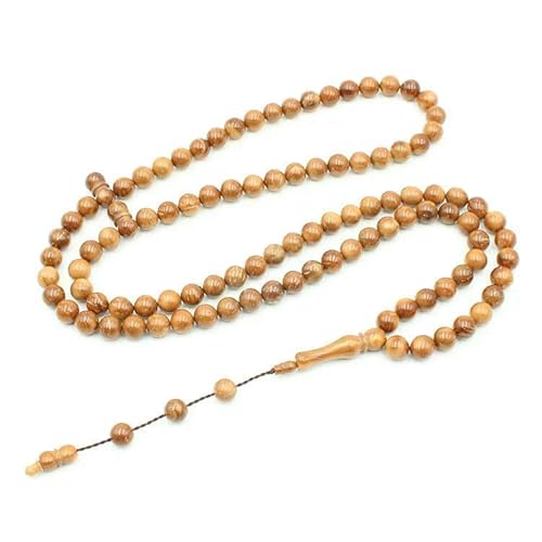 KOGMMYSEVP Großhandel Jesus Kette Armband Halskette Holz Gold Religiöse Perlen Rosenkranz Armband, 5 mm von KOGMMYSEVP