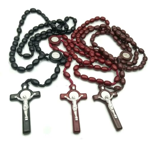 KOGMMYSEVP Handgefertigter Rosenkranz mit Holzperlen, Einheitsgröße von KOGMMYSEVP