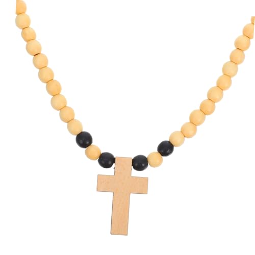 KOGMMYSEVP Herren Holzkette Klassische Handwerk Anhänger Modische Holzperlen Halskette Religiöses Symbol von KOGMMYSEVP