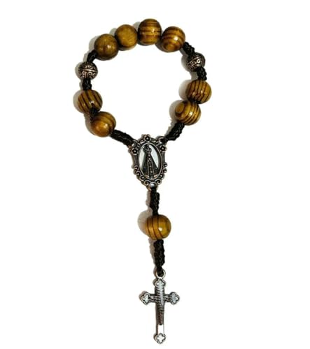 KOGMMYSEVP Holzperlen Rosenkranz Armband Gebet Handgemacht Brasilien Da Cross Dekade Rosenkranz zur Taufe [Holz Rosenkranz] von KOGMMYSEVP