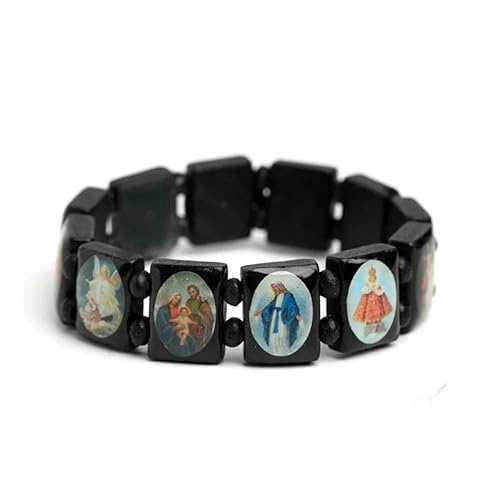 KOGMMYSEVP Images Religiöse Heilige Jesus und Rosenkranz Christliche Holzdesigns Elastisches dehnbares Holzarmband, Classic KOGMMYSEVP Images Religiöse Heilige Jesus und Rosenkranz Christliche Holzdesigns Elastisches dehnbares Holzarmband, Classic von KOGMMYSEVP
